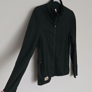 Tracksmith Forest Green Full Zip Athletic Running Jacket with Pockets | M